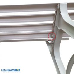 Ławka ogrodowa do ogrodu z oparciem biała 150 cm - Obrazek 3