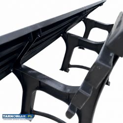 Ławka ogrodowa do ogrodu z oparciem antracyt 150cm - Obrazek 3