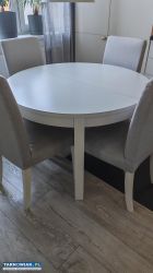 Stół okrągły z krzesłami do jadalni Ikea - Obrazek 1