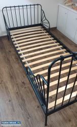 Łóżko Minnen 17467 Ikea czarne że stelażem 80x200 - Obrazek 2