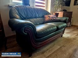 Komplet skórzany: sofa 2-osobowa + fotel + pufa - Obrazek 2