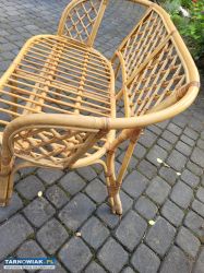Sofa kanapa wiklinowa 2 osobowa poduszki kremowe - Obrazek 2