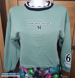 Zielona bluza sportowa 67 You are loved N 152 - Obrazek 1