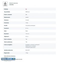 NOWA Umywalka Meblowa - Obrazek 3