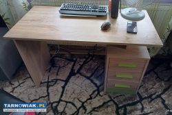 Biurko i szafki dąb Sonoma jasna zieleń - Obrazek 1