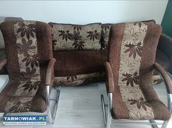 Sprzedam rozkładaną kanapę z 2 fotelami + 2 duże p - Obrazek 1
